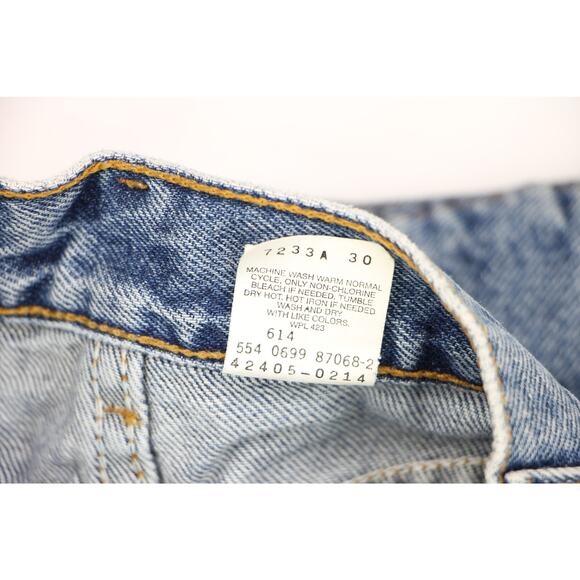 90s Vintage Levi's 505 Slim High Waisted Boho Festival Petite Y2K Denim Jeans 22 - Picture 4 of 6